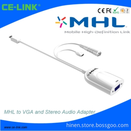MHL to VGA and Stereo Audio Adapter